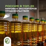 В 2022 году Россия вновь вошла в топ-20 мировых экспортеров продовольствия