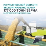 Из Ульяновской области экспортировано почти 177 тысяч тонн зерна